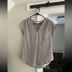 Grey Check Blouse, Size S